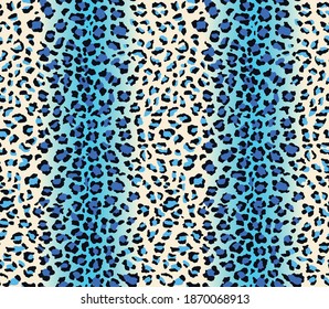 Seamless Vector. Leopard animal skin with gradient background. Vertical composition work. Repeatable ready template.
