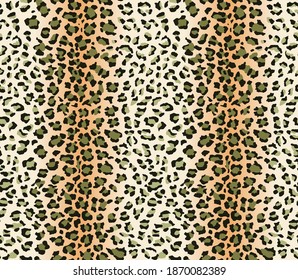 Seamless Vector. Leopard animal skin with gradient background. Vertical composition work. Repeatable ready template.
