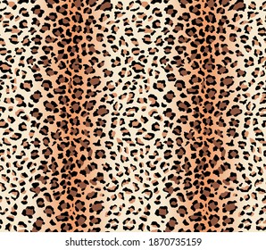 Seamless Vector. Leopard animal skin with gradient background. Vertical composition work. Repeatable ready template.