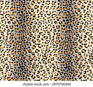 Seamless Vector. Leopard animal skin with gradient background. Vertical composition work. Repeatable ready template.