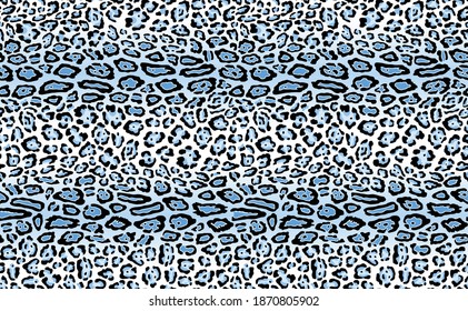 Seamless Vector. Leopard animal skin with gradient background. Horizontal composition work. Repeatable ready template.
