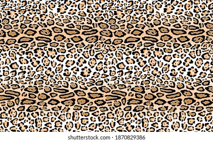 Seamless Vector. Leopard animal skin with gradient background. Horizontal composition work. Repeatable ready template.