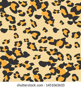 Seamless vector leopard fur pattern. Stylish fashionable wild leopard print. Animal print beige 10 eps background for fabric, textile, design, cover, wrapping.