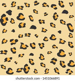 Seamless vector leopard fur pattern. Stylish fashionable wild leopard print. Animal print beige 10 eps background for fabric, textile, design, cover, wrapping.