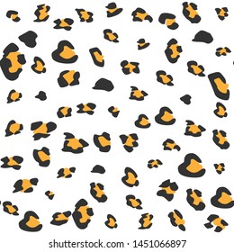 Seamless vector leopard fur pattern. Stylish fashionable wild leopard print. Animal print white 10 eps background for fabric, textile, design, cover, wrapping.