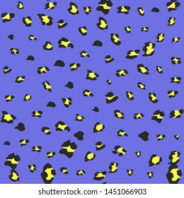 Seamless vector leopard fur pattern. Stylish fashionable wild leopard print. Animal print dark blue 10 eps background for fabric, textile, design, cover, wrapping.