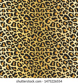 Seamless vector leopard fur pattern. Stylish fashionable wild leopard print. Animal print beige gradient 10 eps background for fabric, textile, design, cover, wrapping.