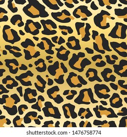 Seamless vector leopard fur pattern. Stylish fashionable wild leopard print. Animal print beige gradient 10 eps background for fabric, textile, design, cover, wrapping.