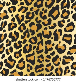 Seamless vector leopard fur pattern. Stylish fashionable wild leopard print. Animal print beige gradient 10 eps background for fabric, textile, design, cover, wrapping.