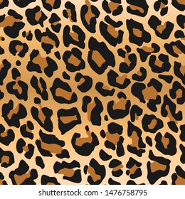 Seamless vector leopard fur pattern. Stylish fashionable wild leopard print. Animal print beige gradient 10 eps background for fabric, textile, design, cover, wrapping.