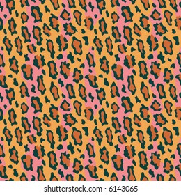 A seamless vector leopard fur pattern in current fashion colors.
