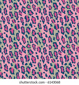 A seamless vector leopard fur pattern in current fashion colors.