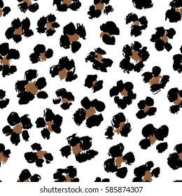 Seamless vector leopard print on white background