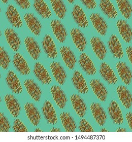 A seamless vector leopard print patern with spots on vivid teal bacckground. Surface print design.