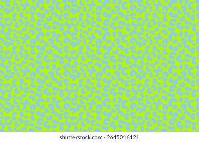 Seamless vector leopard print pattern with bold green spots on a blue background. Trendy animal skin design for fashion, textiles, packaging, modern digital projects