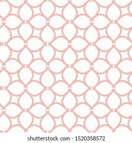 Seamless vector light pink ornament in arabian style. Geometric abstract background. Pattern for wallpapers and backgrounds