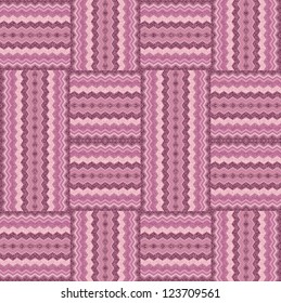 Seamless vector lilac - pink floral geometric  weaving pattern