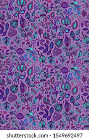 Seamless vector lilac - violet floral pattern