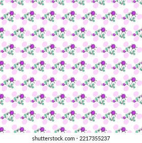 Seamless vector line art pattern made of blooming flowers