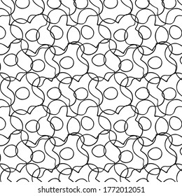 seamless vector line floral pattern