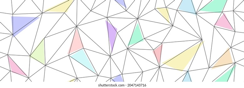 Seamless vector linear pattern forms triangles with colored elements. Vector illustration for textures, textiles, simple backgrounds, covers and banners. Flat style