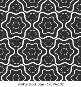 Seamless vector lines with wavy, hexagon pattern background