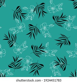 seamless vector lives with flower design pattern on  background