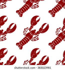 Seamless vector lobster pattern