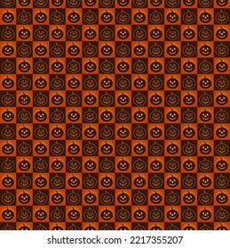 Seamless vector made of Halloween pumpkins, minimalist flat style