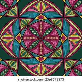 Seamless vector mandala color Full pattern 