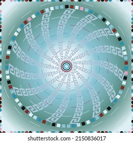 Seamless, Vector Mandala Image in Pale Blue Tones. Possible Applications in Design and Textiles