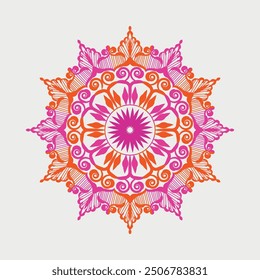 Seamless vector mandala pattern design for white background