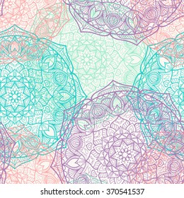 Seamless vector mandala pattern. Vintage decorative elements. Hand drawn background. Islam, Arabic, Indian, ottoman motifs.