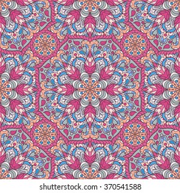 Seamless vector mandala pattern. Vintage decorative elements. Hand drawn background. Islam, Arabic, Indian, ottoman motifs.