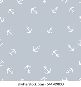 Seamless vector marine abstract pattern with anchors. Vector illustration.