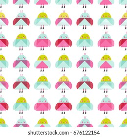 Seamless vector marine pattern: little bugs. For cards, t-shirt prints, birthday, party invitations, scrapbook, summer holidays. Fashion baby print in pink, green and turquoise colors.