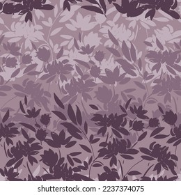 flores de marrón vectorial sin costura dejan un patrón de borde en el fondo