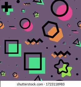 Seamless vector memphis pattern new trend