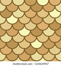 Seamless vector mermaid pattern as bronze fish scale magic background for textile, posters, greeting cards, cases etc