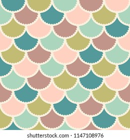 Seamless vector mermaid pattern as colorful fish scale magic background for textile, posters, greeting cards, cases etc