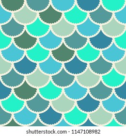 Seamless vector mermaid pattern as colorful fish scale magic background for textile, posters, greeting cards, cases etc