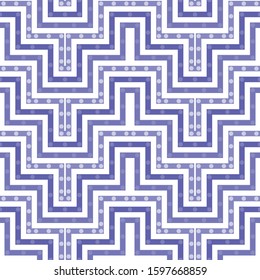 Seamless vector models with chevron. Modern violet white gradient background with lines and points. Graphic design wallpaper, fabrics, packaging paper, posters, print.