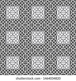 Seamless vector models. A decorative lattice with infinitely repeating geometrical forms with rhombuses, diamonds, rectangles. Abstract ornament of graphic design.