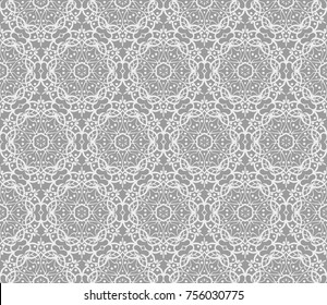 Seamless Vector modern pattern geometric flower textile print, stylish background, monochrome fashion design, bed sheets or pillow pattern