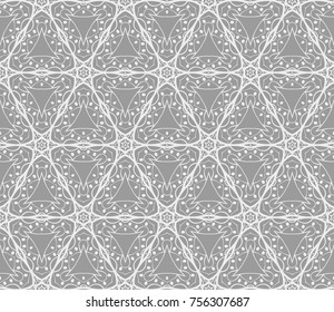 Seamless Vector modern pattern geometric flower textile print, stylish background, monochrome fashion design, bed sheets or pillow pattern