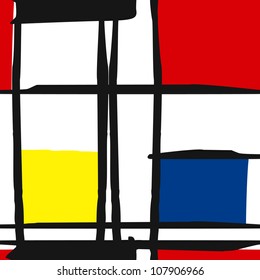 seamless vector of Mondrian masterpieces, geometric art, color doodles, repeating