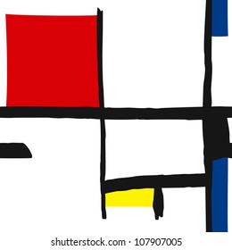 seamless vector of Mondrian masterpieces, geometric art, color doodles, repeating