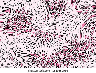 Seamless Vector. Monochrome abstract textured leopard animal skin background. Repeatable ready template.