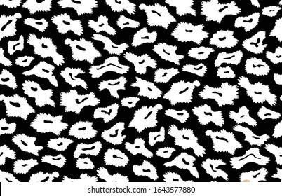 Seamless Vector. Monochrome modern Abstract leopard animal skin background. Repeatable ready template.