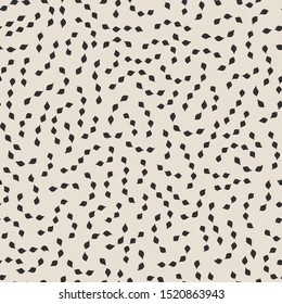 Seamless vector monochrome pattern. Chaotic black elements background. For fabric, textile, wrapping, cover etc. 